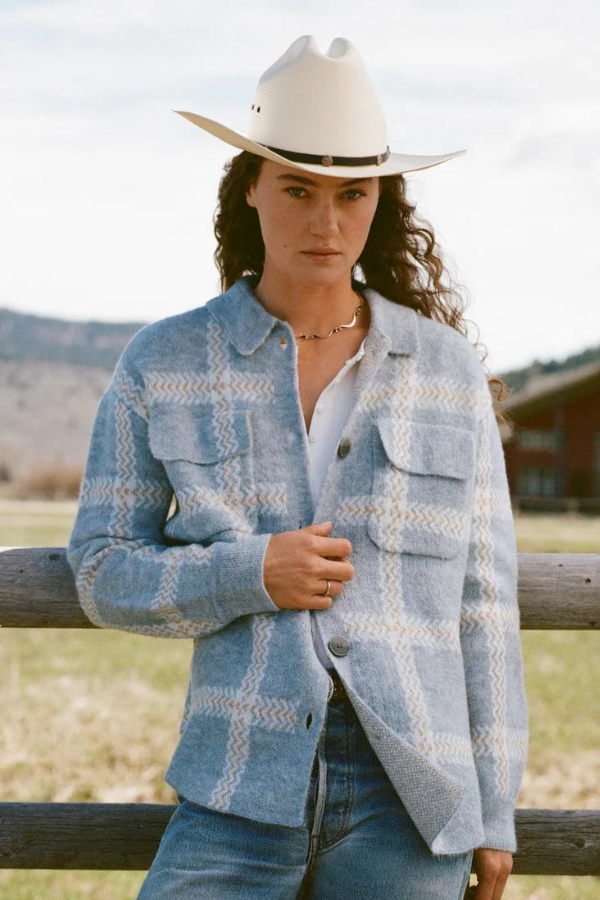 Z SUPPLY - TYLER PLAID SWEATER JACKET LIGHT DENIM – swirlboutique