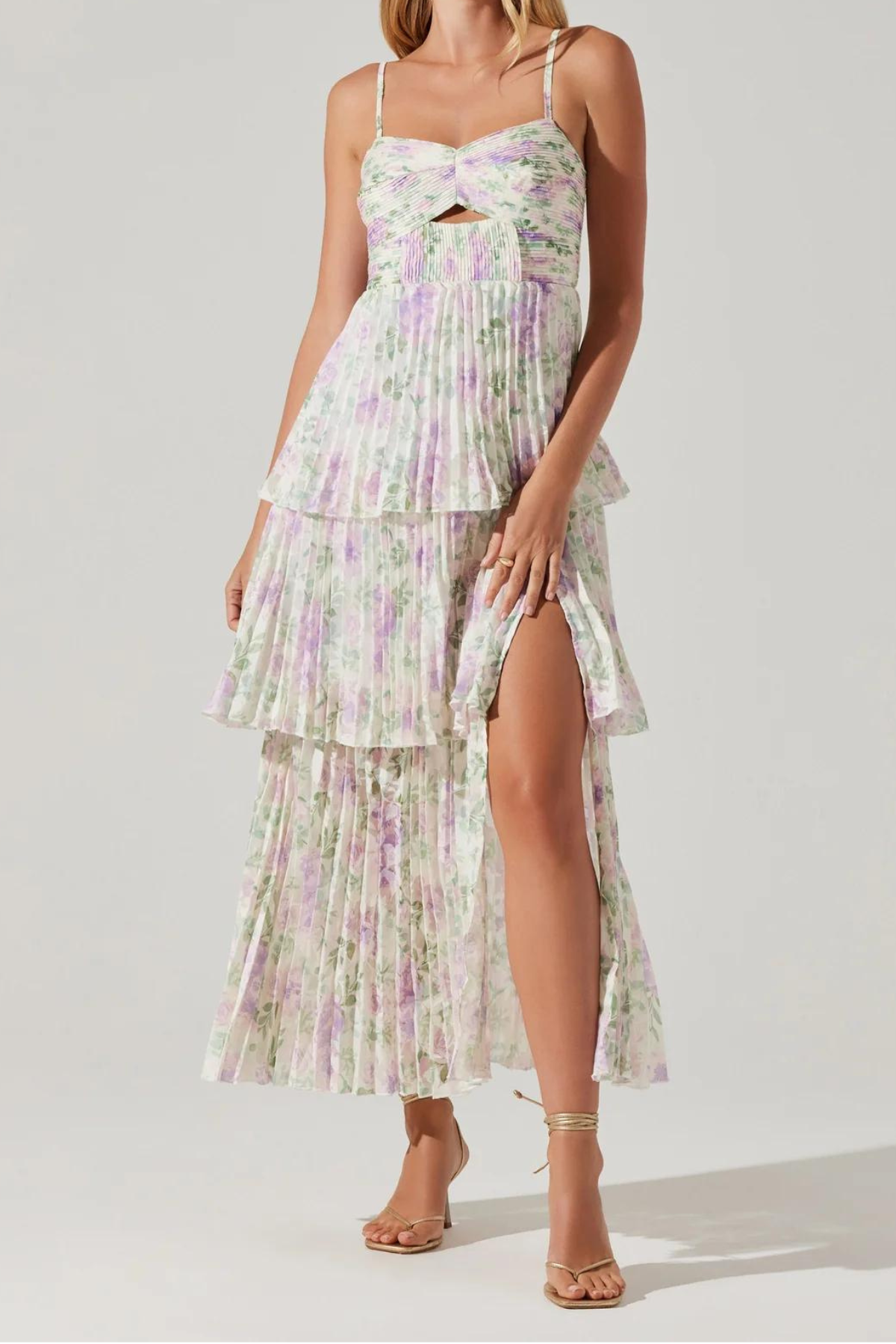 【AMERI】LUSTER TIERED LAYERED DRESS Ameri LUSTER TIERED LAYERED DRESS