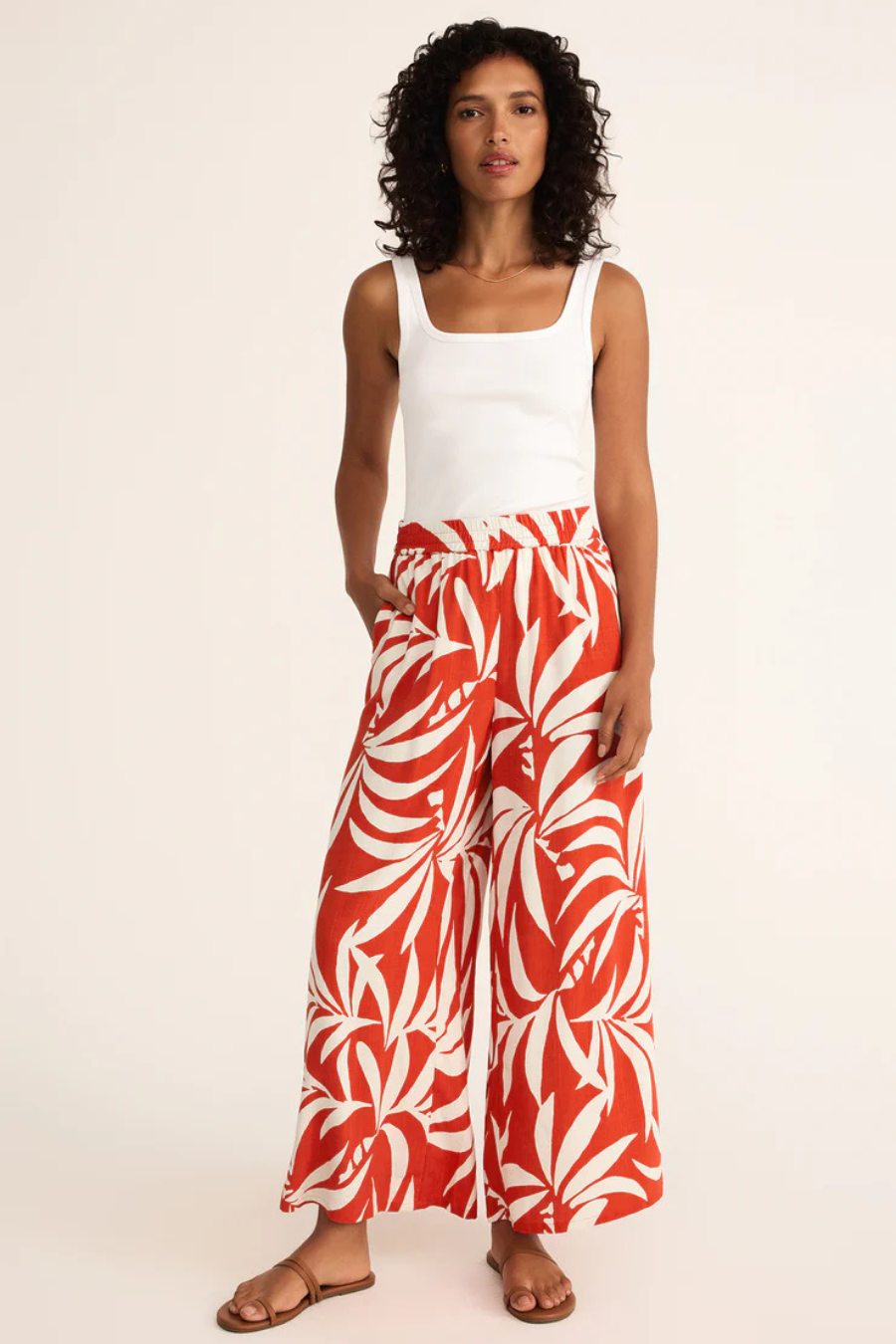 【BAON】[unisex] Panne Flower Cotton Wide Pants petal-and-pup-usa-bottoms-york