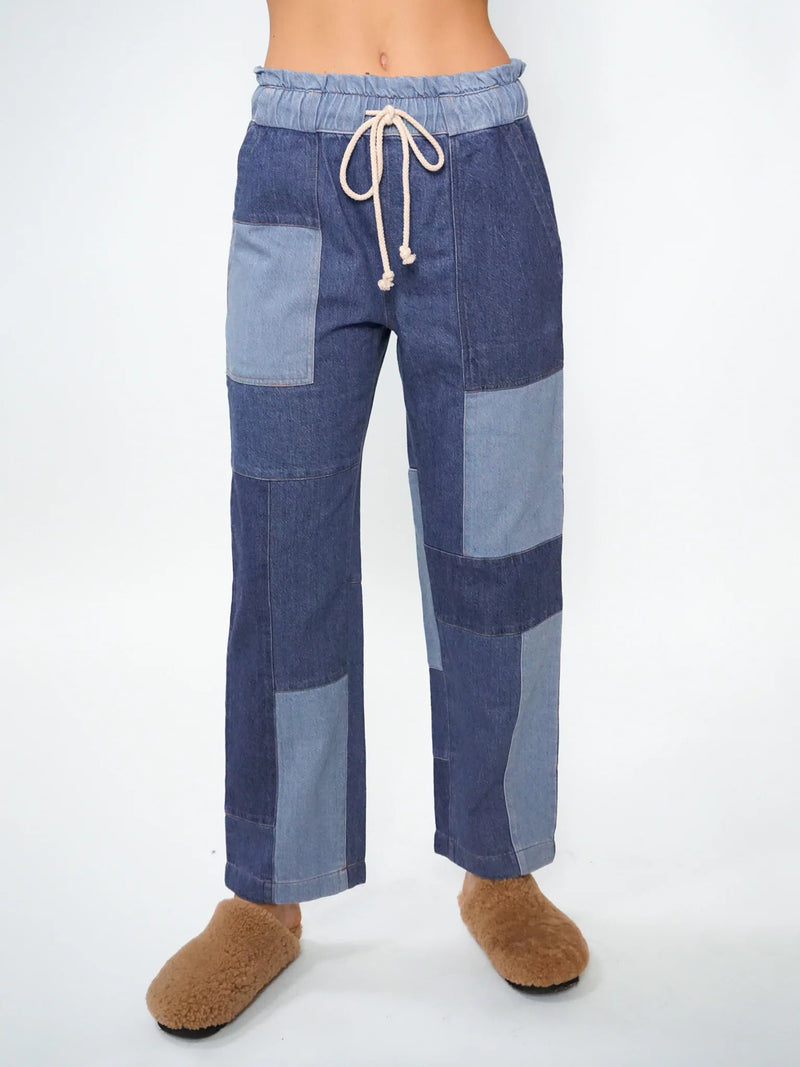 ELECTRIC & ROSE - EASY PANT PATCHWORK PACIFIC