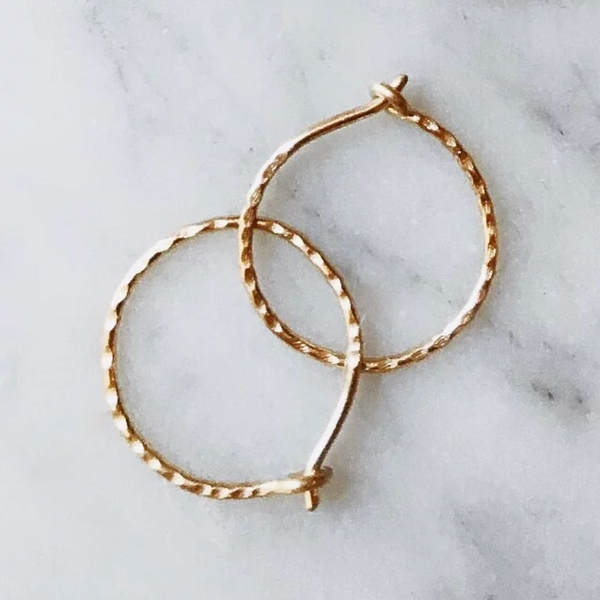 LUSH JEWELRY - SMALL HAMMERED HOOP