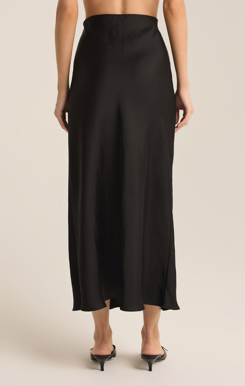 Z SUPPLY - EUROPA POLY SHEEN SKIRT BLACK