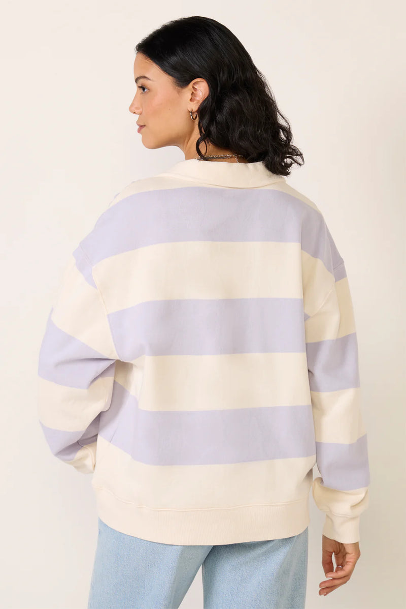 Z SUPPLY - RUGBY HENLEY SWEATSHIRT LAVENDER ICE