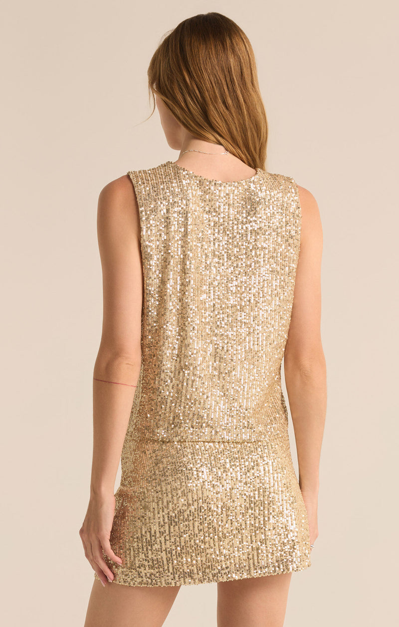 Z SUPPLY - SLOANE SEQUIN TOP CHAMPAGNE