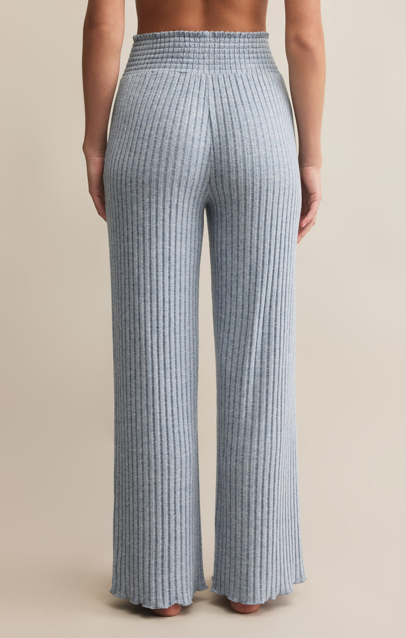 Z SUPPLY - DAWN SMOCKED RIB PANT LIGHT DENIM