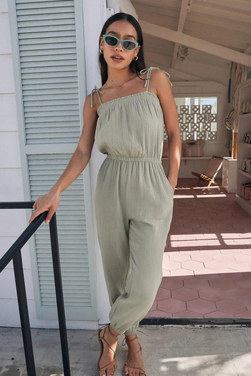 Z SUPPLY - KIARA GAUZE JUMPSUIT PALE JADE