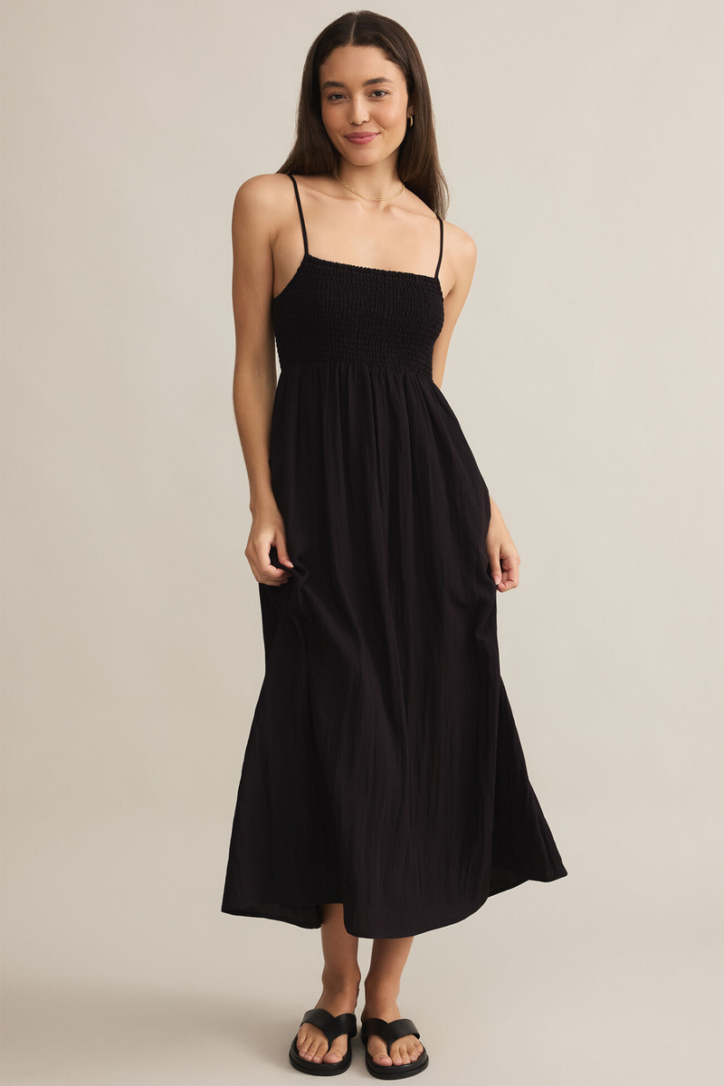 Z SUPPLY - BEACHSIDE MIDI DRESS BLACK