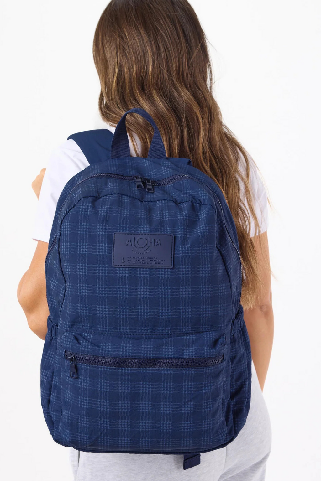 バッグ Aloha Collection Keep It Light Backpack Laule'a Keep It Light Backpack in Current on Navy | ALOHA