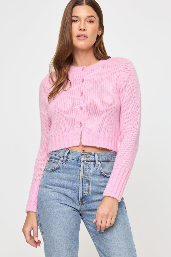 LSPACE - BRYNN CARDIGAN ROSEWATER