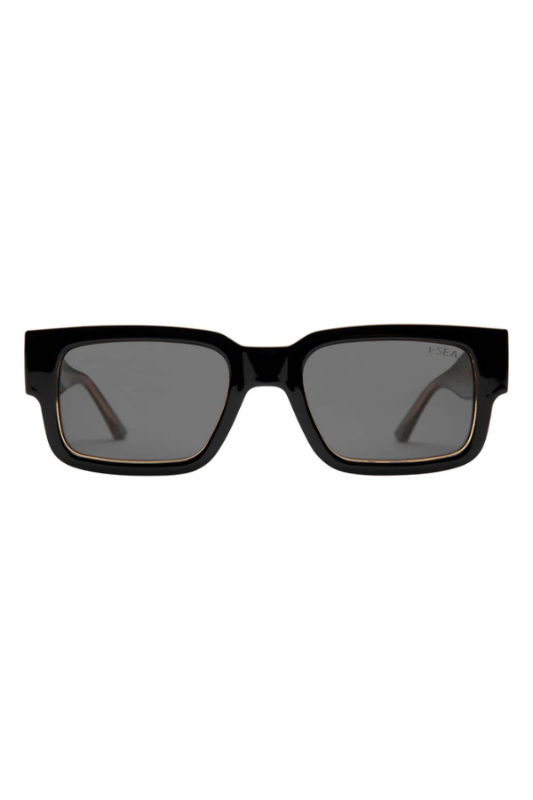 I-SEA - COLE HOUSHMAND SUNGLASSES BLACK LEOPARD SMOKE