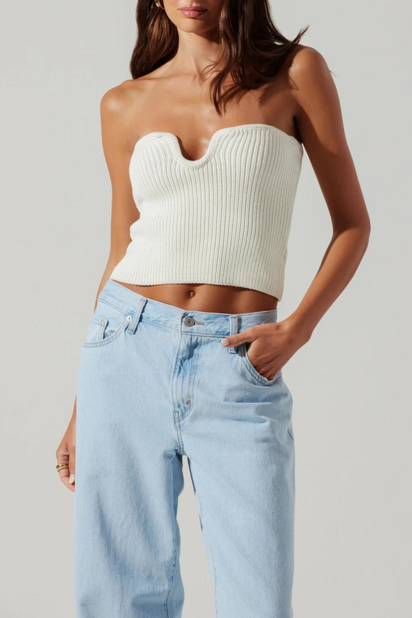 ASTR THE LABEL - KAILEE SWEATER TUBE TOP WHITE