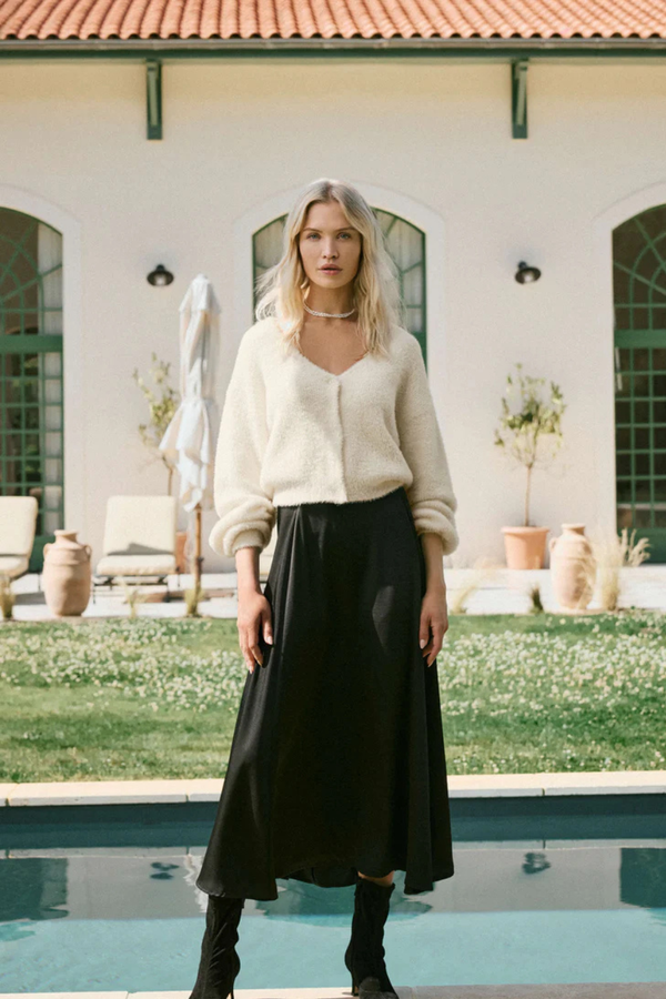 Z SUPPLY - NORTHPOINTE SATIN MIDI SKIRT BLACK