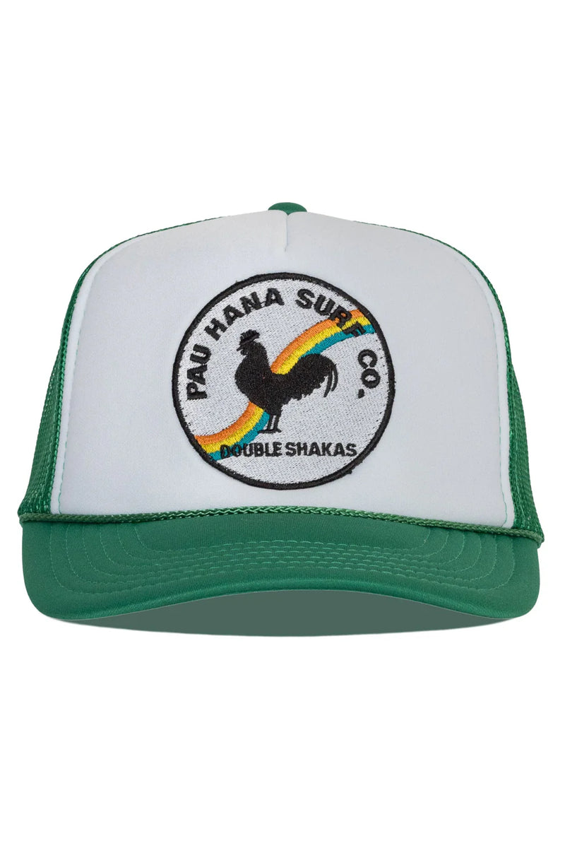 FRIDAY FEELIN - PUA HANA SURF CO TRUCKER HAT SPLIT GREEN