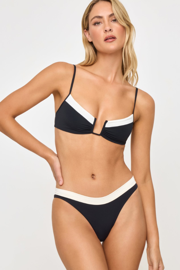 LSPACE - MERCER BIKINI BOTTOM BLACK CREAM