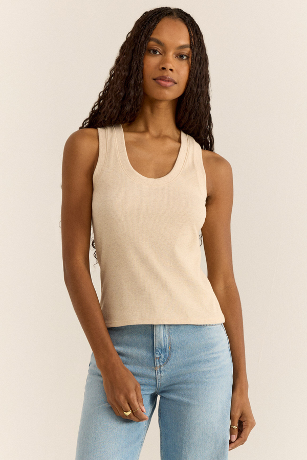 Z SUPPLY - SIRENA RIB TANK LIGHT OATMEAL HEATHER