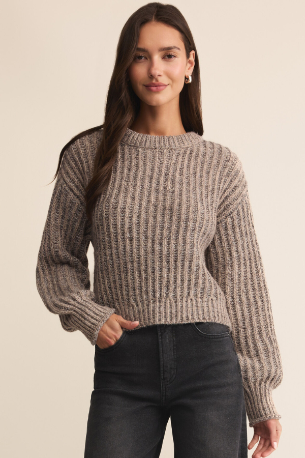 Z SUPPLY - TIVOLI SWEATER BURNT ASH HEATHER