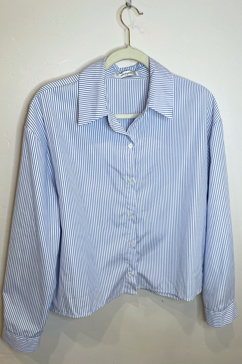 STORETS - BLUE AND WHITE STRIPE BUTTON DOWN