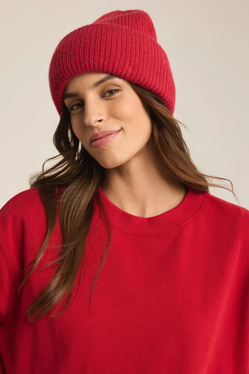 Z SUPPLY - SNOW CAP BEANIE HAUTE RED