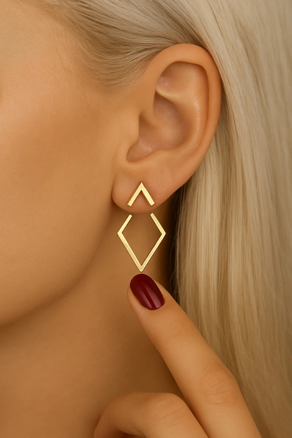 BUNGALOW BLONDE JEWELRY - DIAMOND JACKETS 2-IN-1 EARRNG