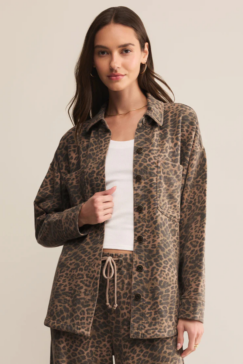 Z SUPPLY - ALL DAY LEOPARD JACKET DESERT TAN