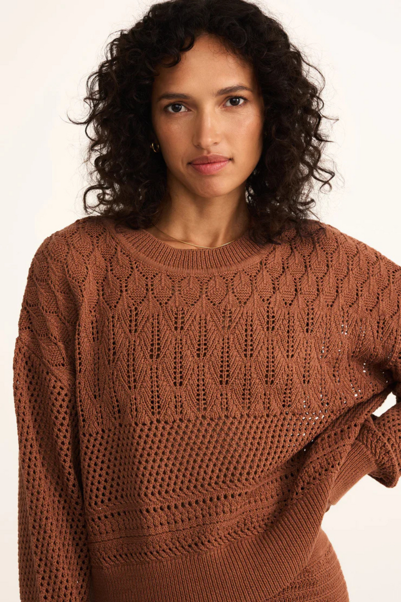 Z SUPPLY - RUE CROCHET SWEATER TEAKWOOD