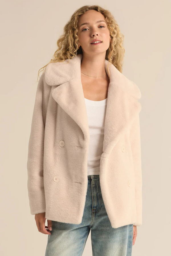 Z SUPPLY - GEM DOUBLE BREASTED COAT WINTER WHITE