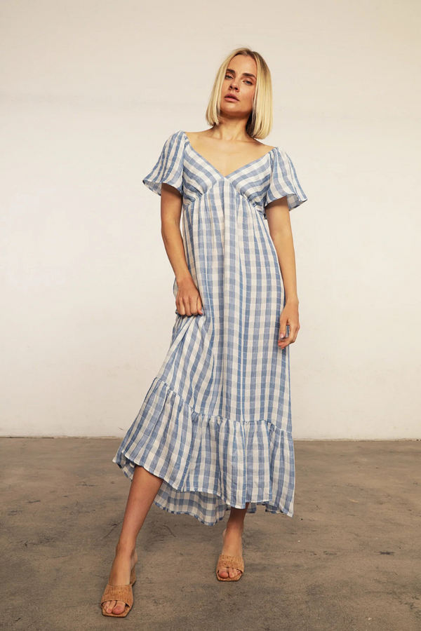 NIGHTCAP - PLAYA PLAID MAXI DRESS