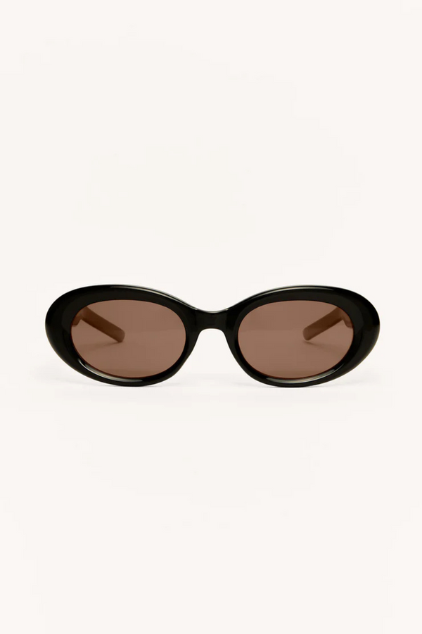 Z SUPPLY - DAYGLOW SUNGLASSES POLISHED BLACK BROWN