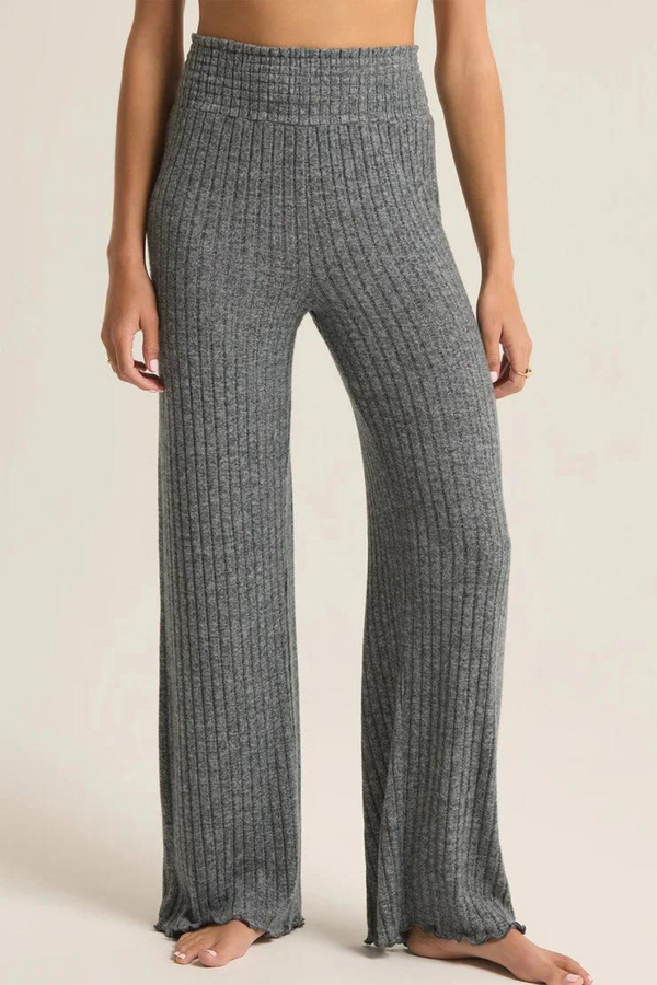 Z SUPPLY - DAWN SMOCKED RIB PANT CHARCOAL