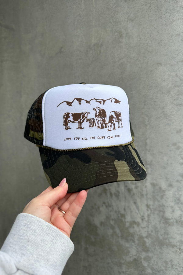 NFM - COWS COME HOME TRUCKER HAT CAMO ESPRESSO SPLIT
