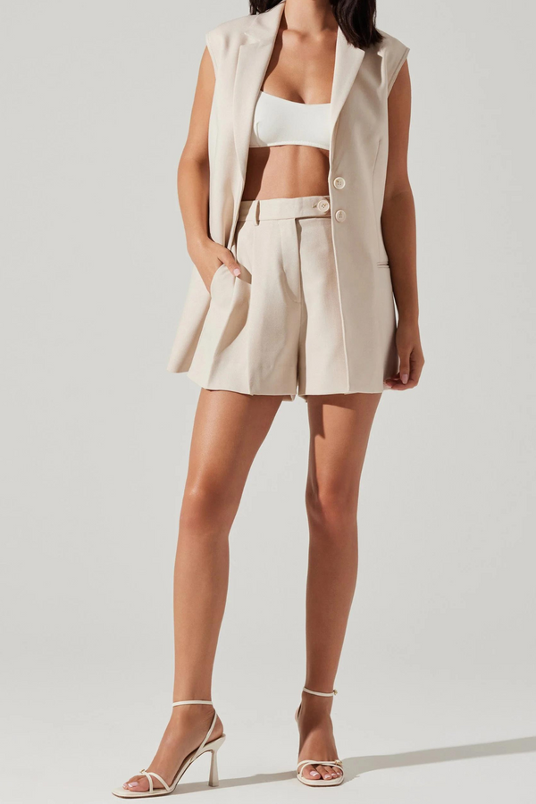 ASTR THE LABEL - PRESTON LINEN PLEATED SHORTS