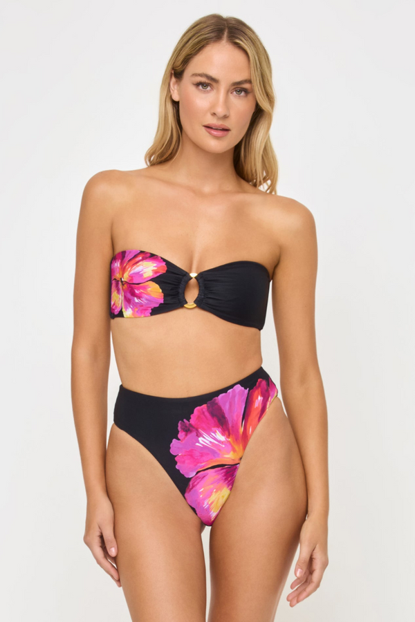 LSPACE - SAVANNAH BIKINI BOTTOM AFTER MIDNIGHT HIBISCUS