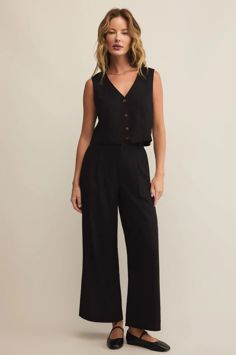 Z SUPPLY - TOPANGA LINEN PANT BLACK
