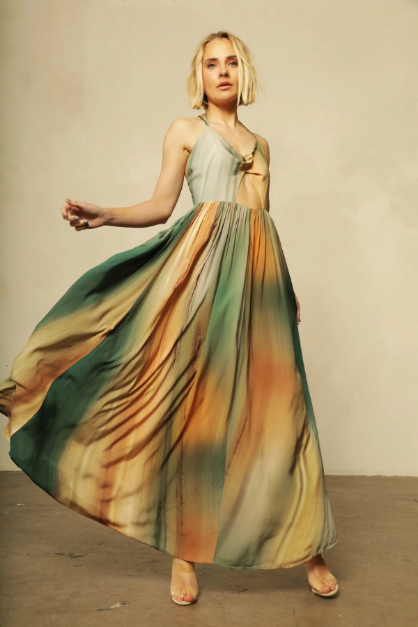 NIGHTCAP - WATERCOLOR MAXI DRESS