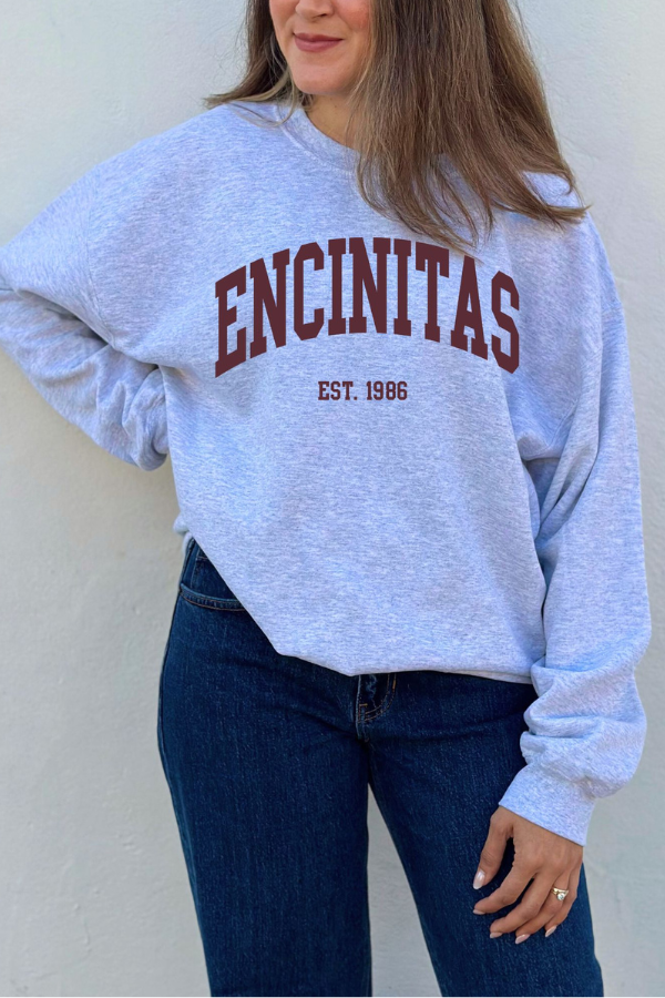 SWIRL SOCIETY - HOMETOWN ENCINITAS SWEATSHIRT ASH GREY SANGRIA