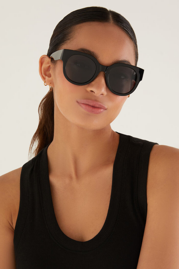 Z SUPPLY - LUNCH DATE SUNGLASSES BLACK GREY