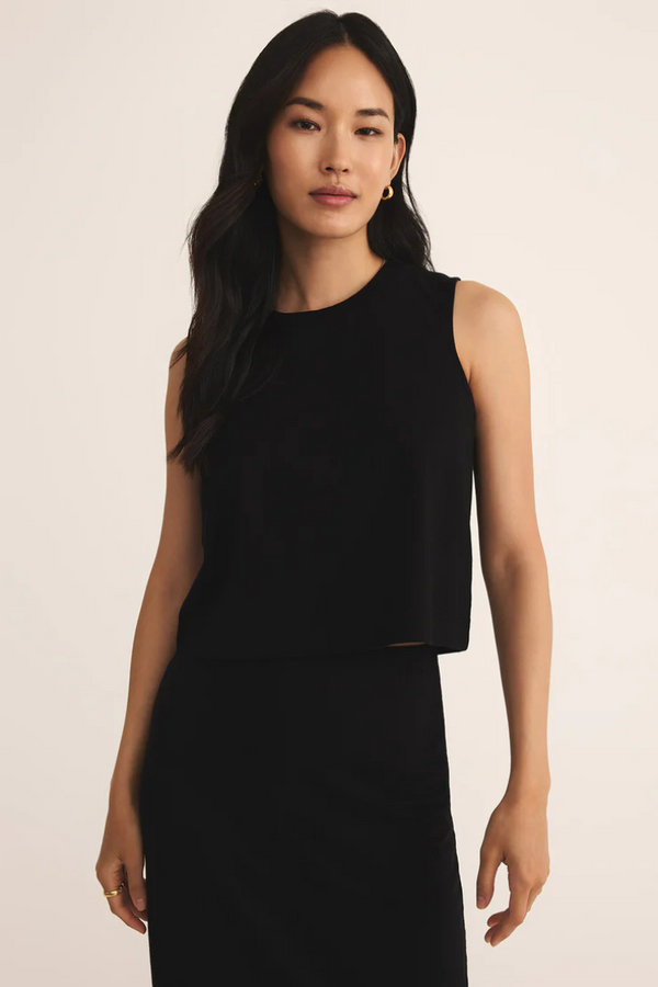 Z SUPPLY - SLOANE COTTON JERSEY TANK TRUE BLACK
