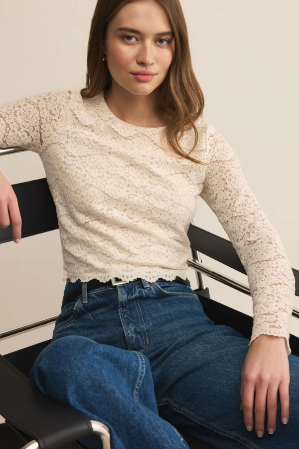 Z SUPPLY - AURORA LACE TOP CLOUD