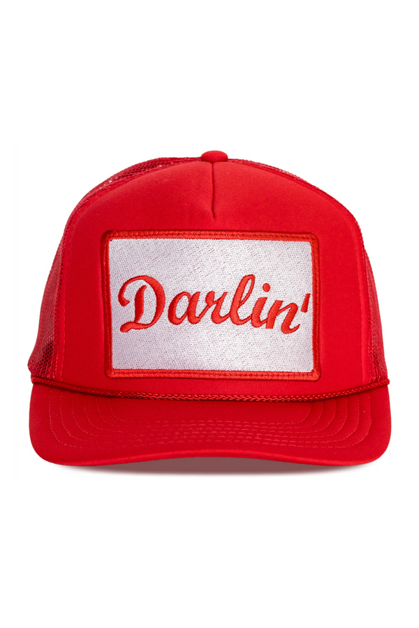 FRIDAY FEELIN - DARLIN TRUCKER HAT RED