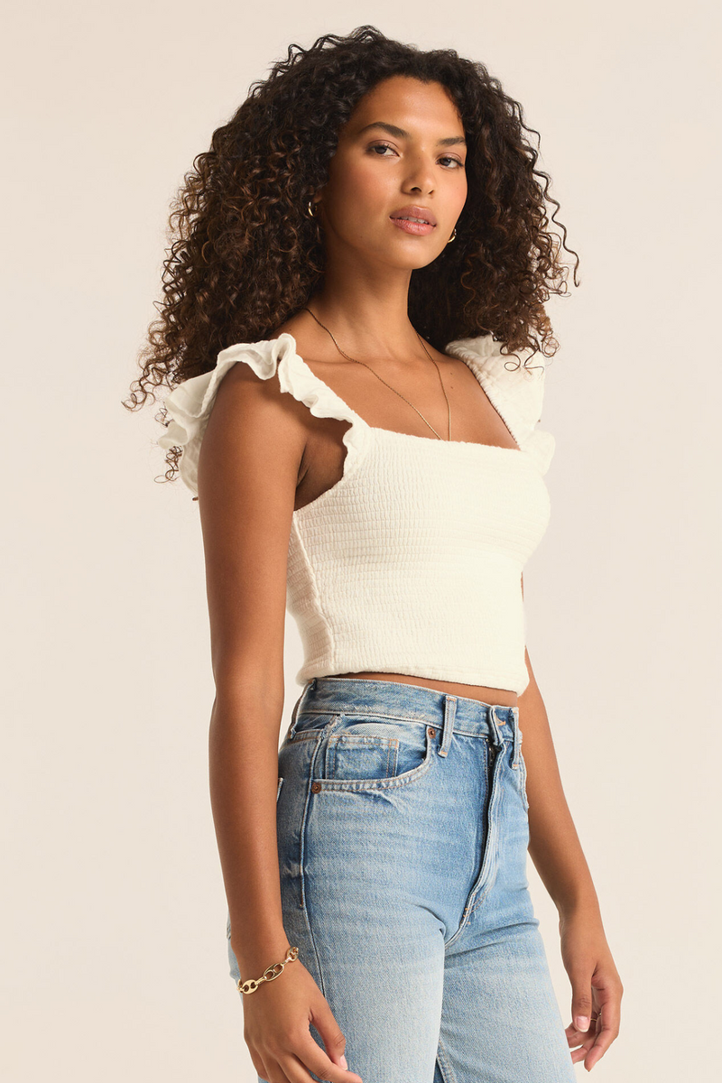 Z SUPPLY - HERA GAUZE TOP OFF WHITE