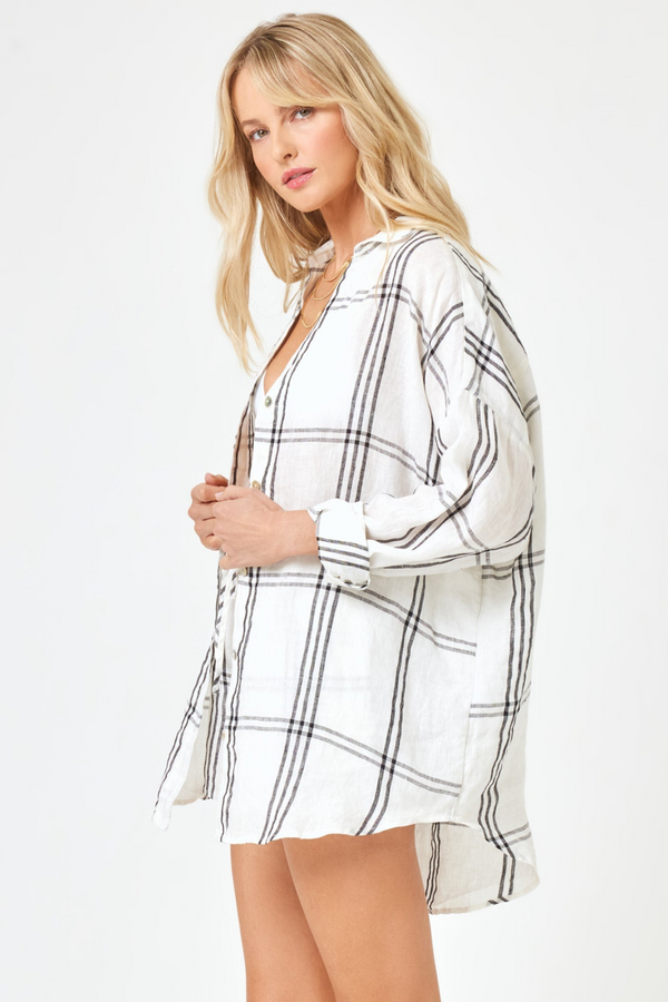 LSPACE - RIO TUNIC LATE MORNINGS PLAID