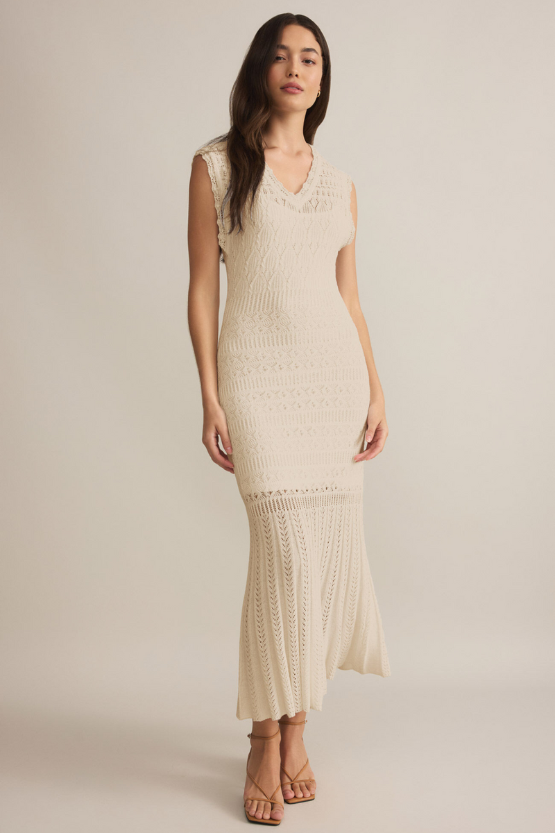 Z SUPPLY - MARSELLA CROCHET MIDI DRESS SEA SALT