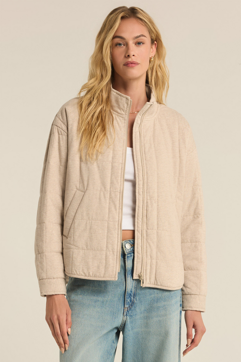 Z SUPPLY - BONFIRE JACKET HEATHER LATTE