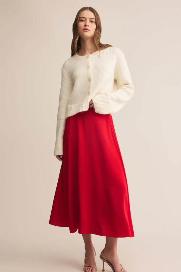 Z SUPLLY - NORTHPOINTE MIDI SKIRT FESTIVE RED