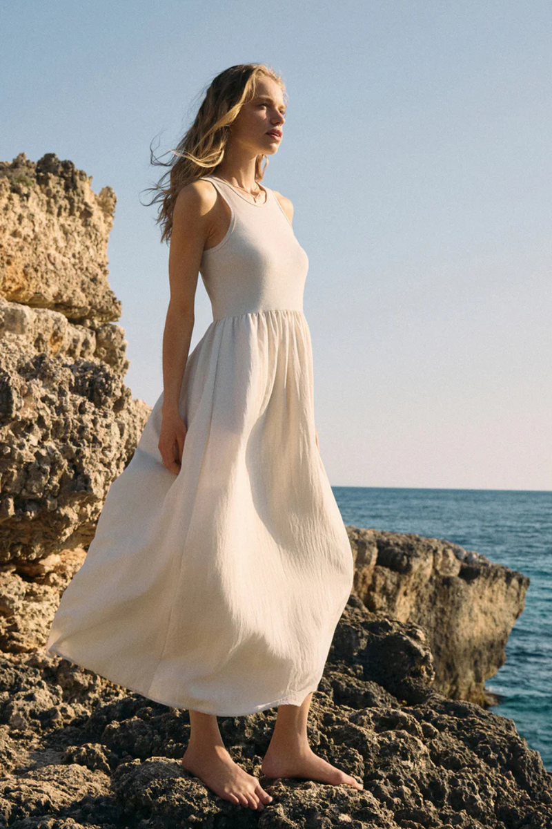 Z SUPPLY - CHARLOTTE RIB MIDI DRESS CRYSTAL