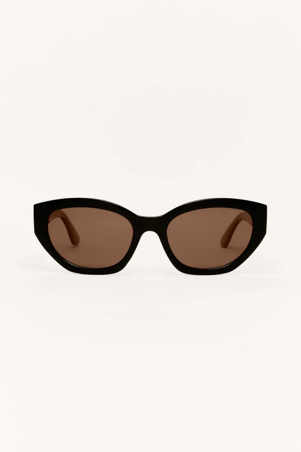 Z SUPPLY - MIRAGE SUNGLASSES POLISHED BLACK BROWN