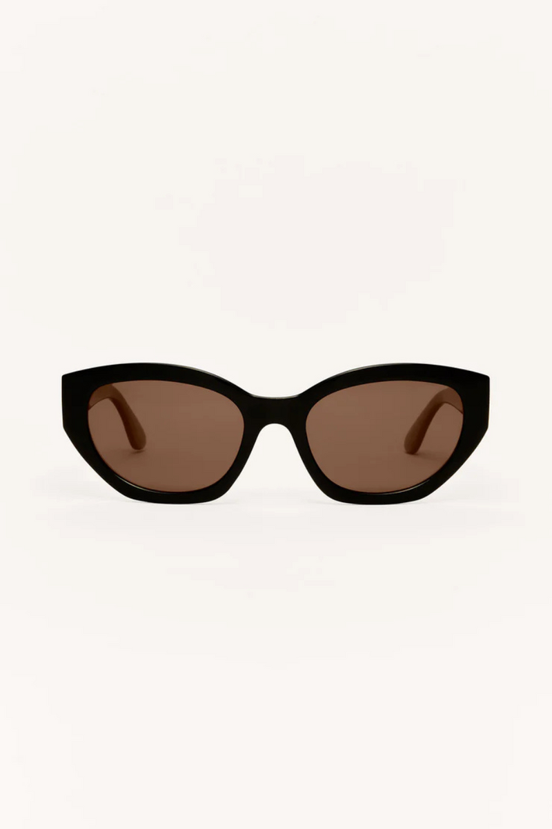 Z SUPPLY - MIRAGE SUNGLASSES POLISHED BLACK BROWN