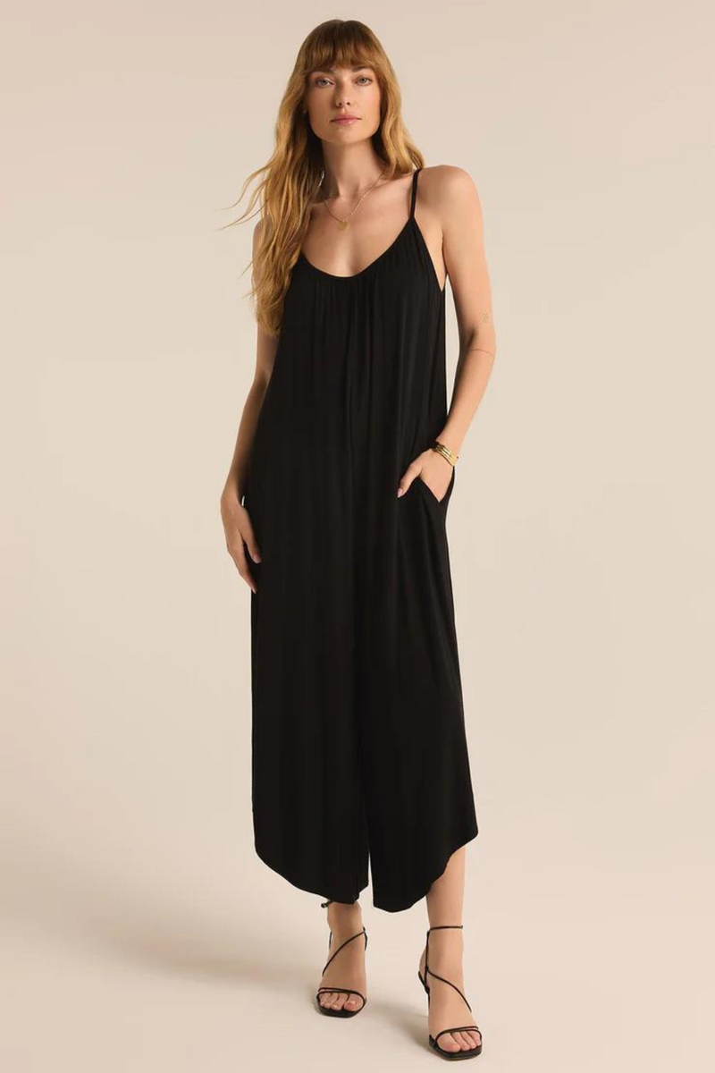 Z SUPPLY - FLARED JUMPSUIT BLACK