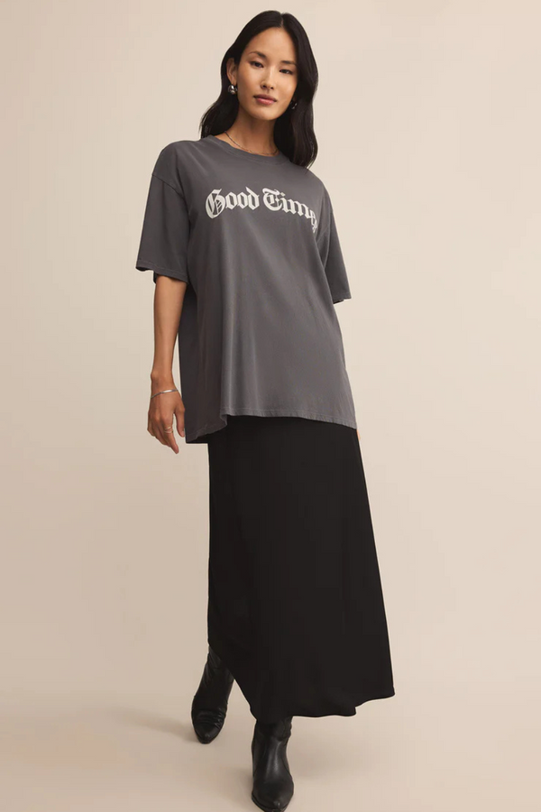Z SUPPLY - IZABEL LUXE SATIN SKIRT BLACK
