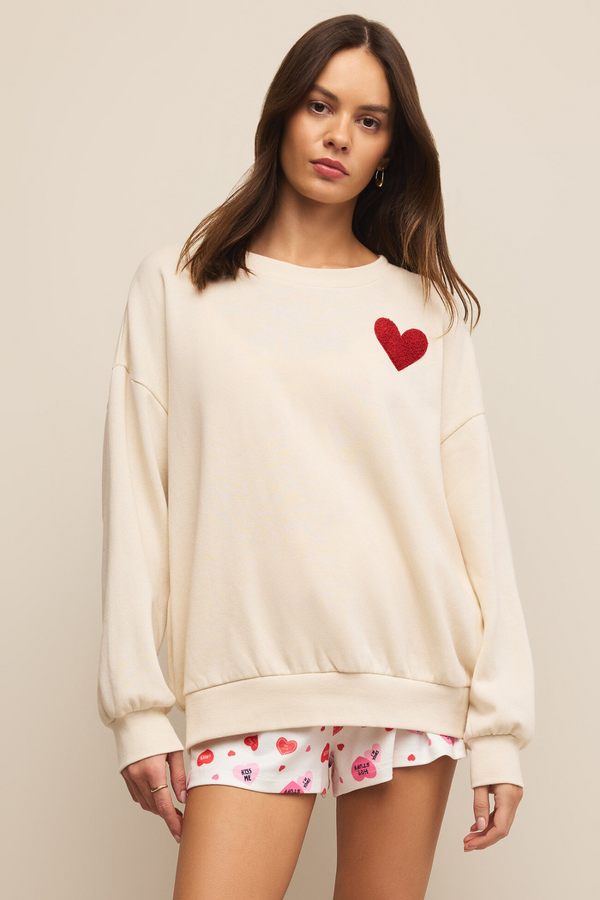 Z SUPPLY - OVERSIZED HEART SWEATSHIRT